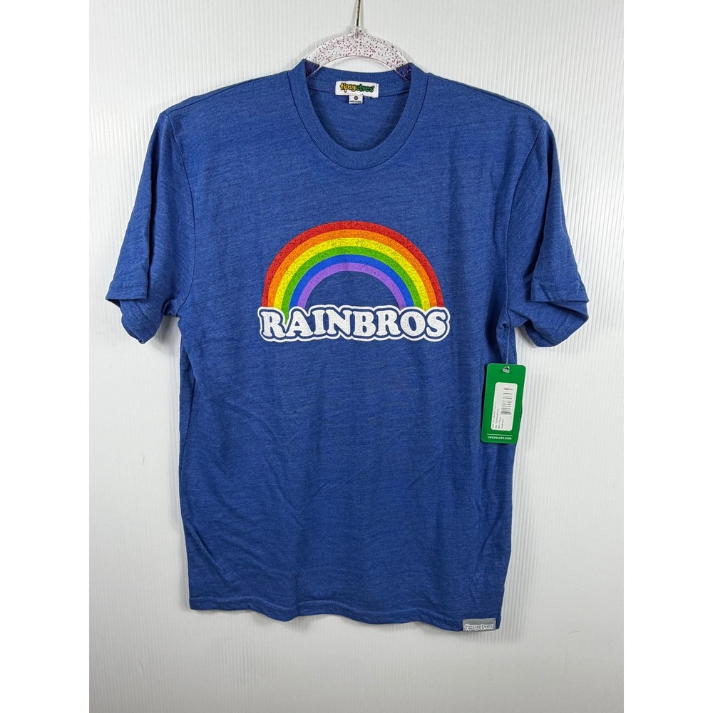 Tipsy Elves Rainbros Rainbow Graphic Tee Blue Heather Mens XS TE-PRTSHM64SXS